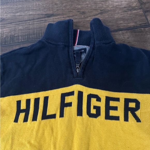 Tommy Hilfiger yellow 1/4 zip pullover - Picture 2 of 6